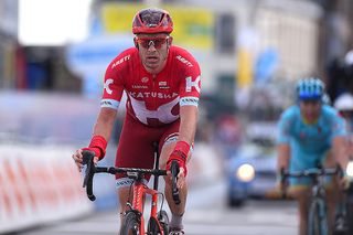 Alexander Kristoff (Katusha) after winning the opening stage of Three Days of De Panne