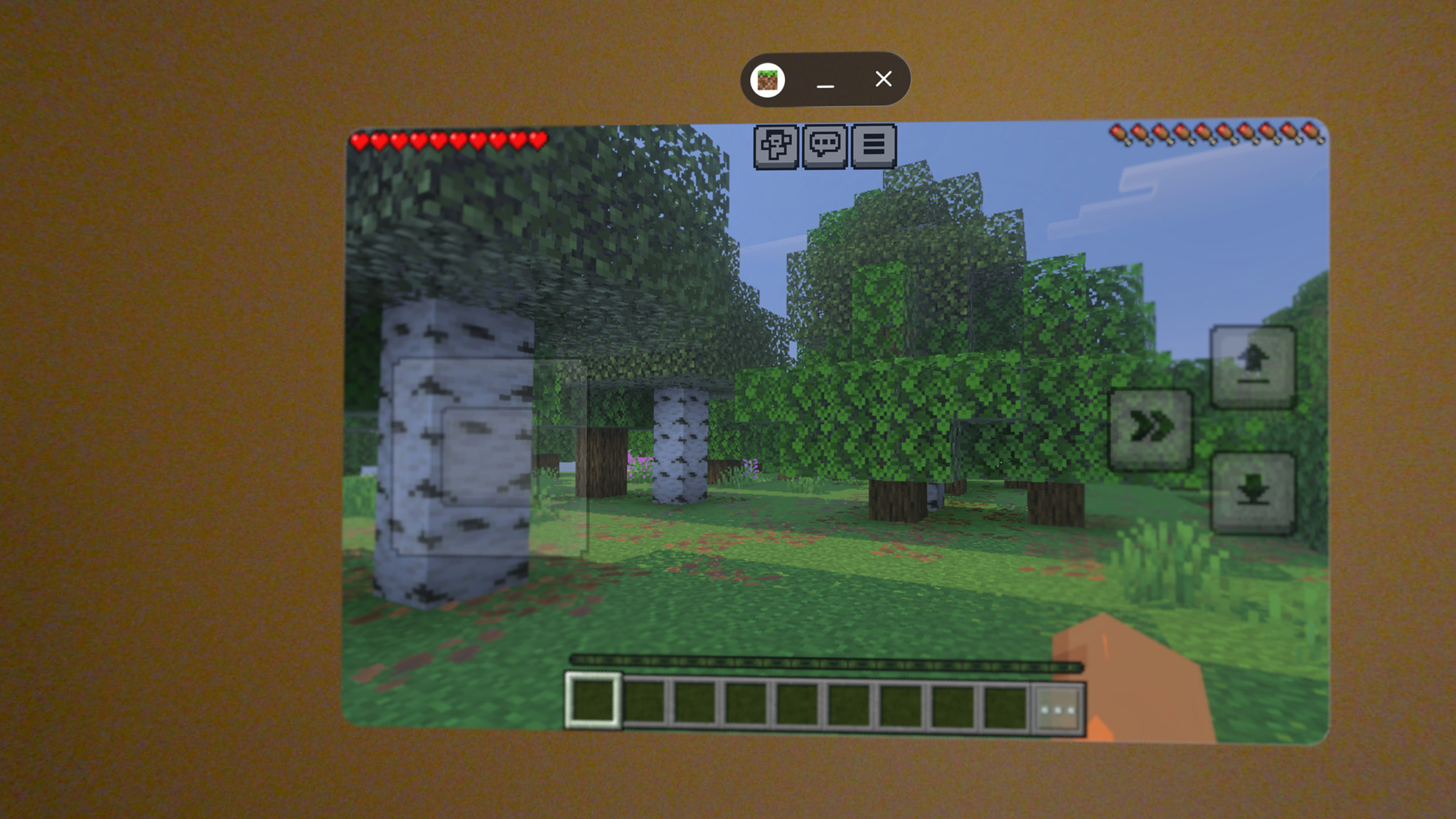 Demonstration of the Auto Spatialization feature using Minecraft on the Galaxy XR