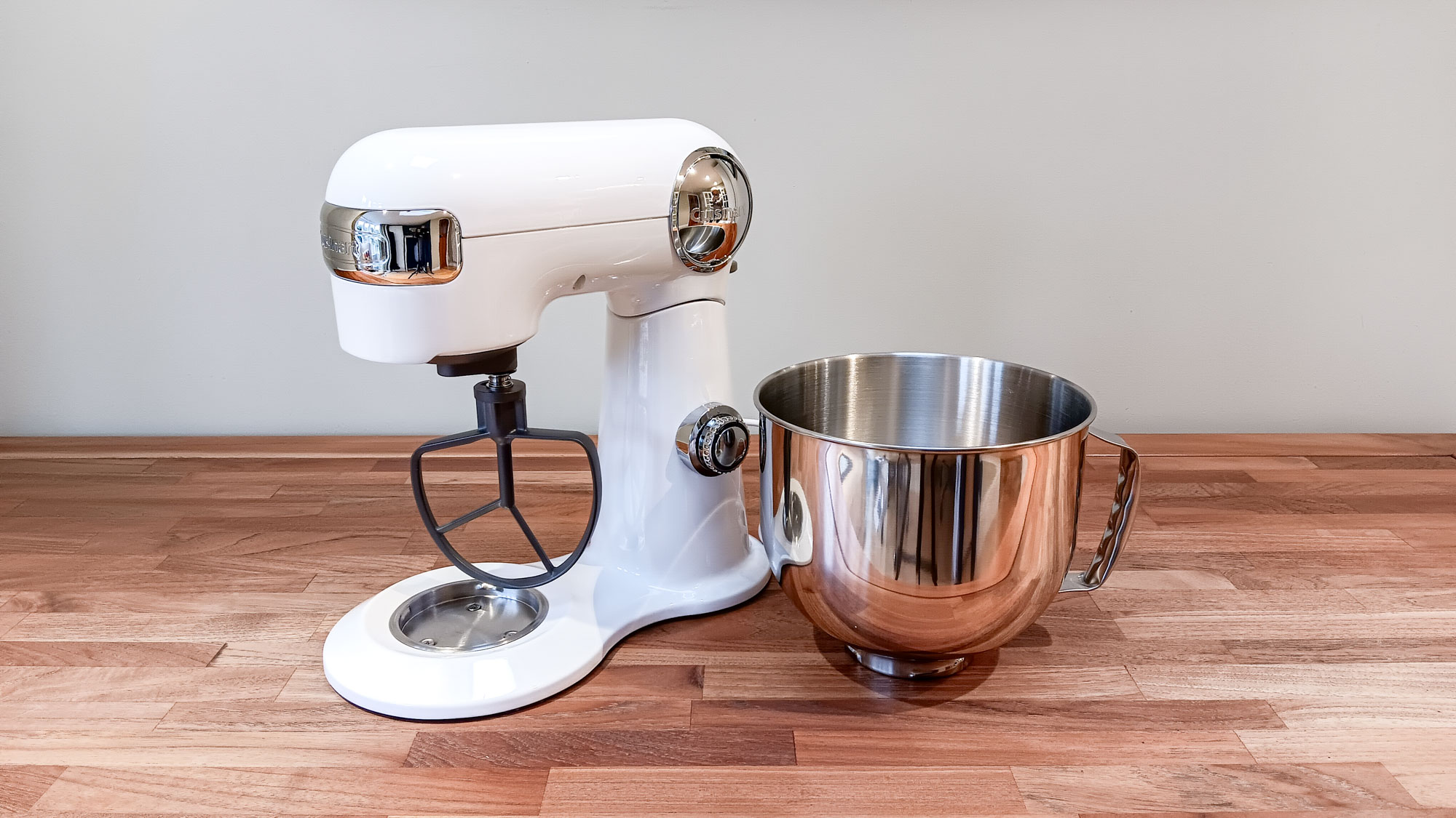 Bowl standing separately from the Cuisinart Precision stand mixer