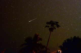 Astrophotographer Jim Denny took this photo of a Southern Delta Aquarid meteor on July 30, 2014, in Kekaha, Kauai, Hawaii.