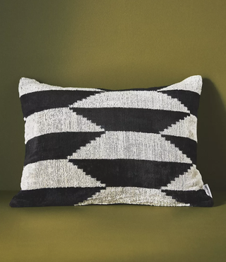 Les Ottomans black and white throw pillow from Anthropologie.
