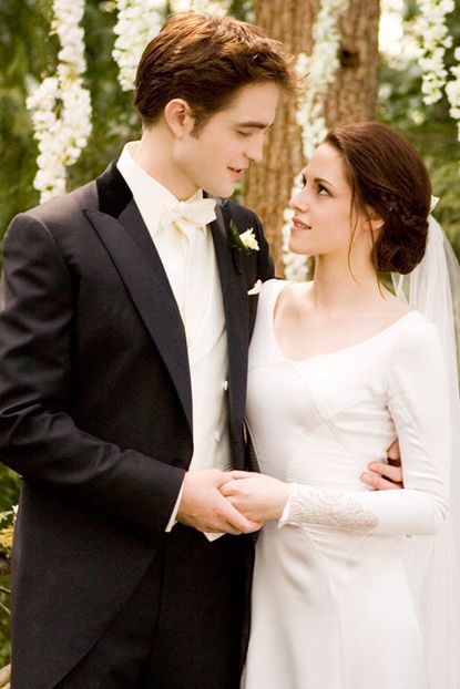 Robert Pattinson & Kristen Stewart - Robert Pattinson - Kristen Stewart - Bella Swan - Kristen Stewart Breaking Dawn Wedding Dress - Marie Claire - Marie Claire UK