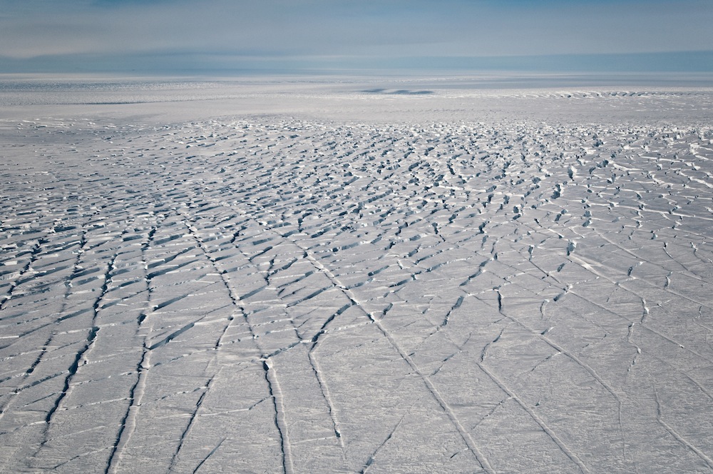 Pine Island Glacier crevasses.