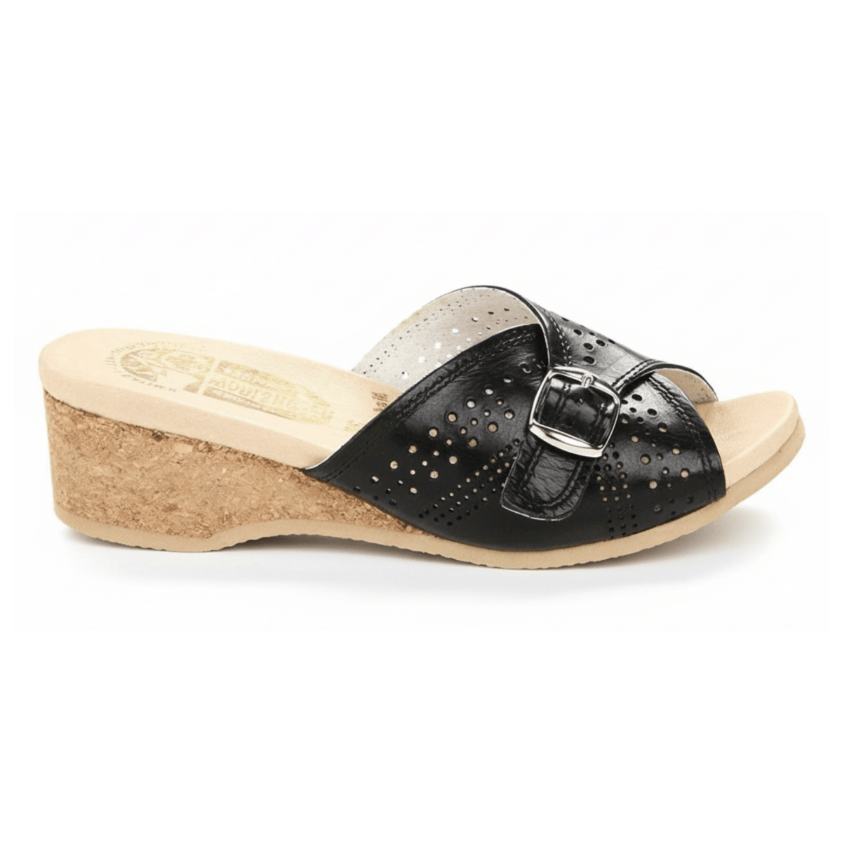 Worishofer Women's 251 Slide Black Leather - 35 / Black / Medium - M