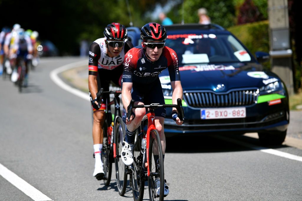 HERVE BELGIUM JULY 24 Eddie Dunbar of Ireland and Team INEOS Grenadiers attacks during the 43rd Ethias Tour de Wallonie 2022 Stage 2 a 1768km stage from Verviers to Herve 274m ethiastourdewallonie22 on July 24 2022 in Herve Belgium Photo by Luc ClaessenGetty Images