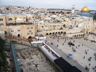 A photo shows the site of the find at a dig at the rear of Jerusalem's Western Wall Plaza.