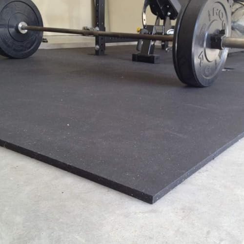 Heavy Duty Rubber Gym Mat 12mm | Large 6ft X 4ft (1.82 X 1.22m) Solid Rubber Flooring | Non-Slip Commercial Gym Flooring Mat for Home &amp;amp; Garage Gyms