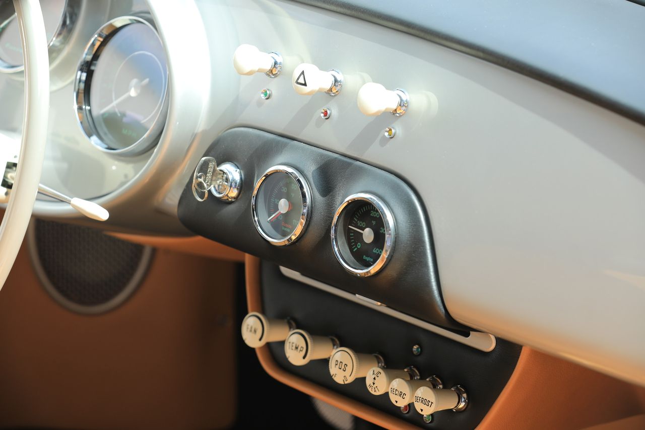 The minimal interior of the Thornley Kelham Porsche 356 European SL