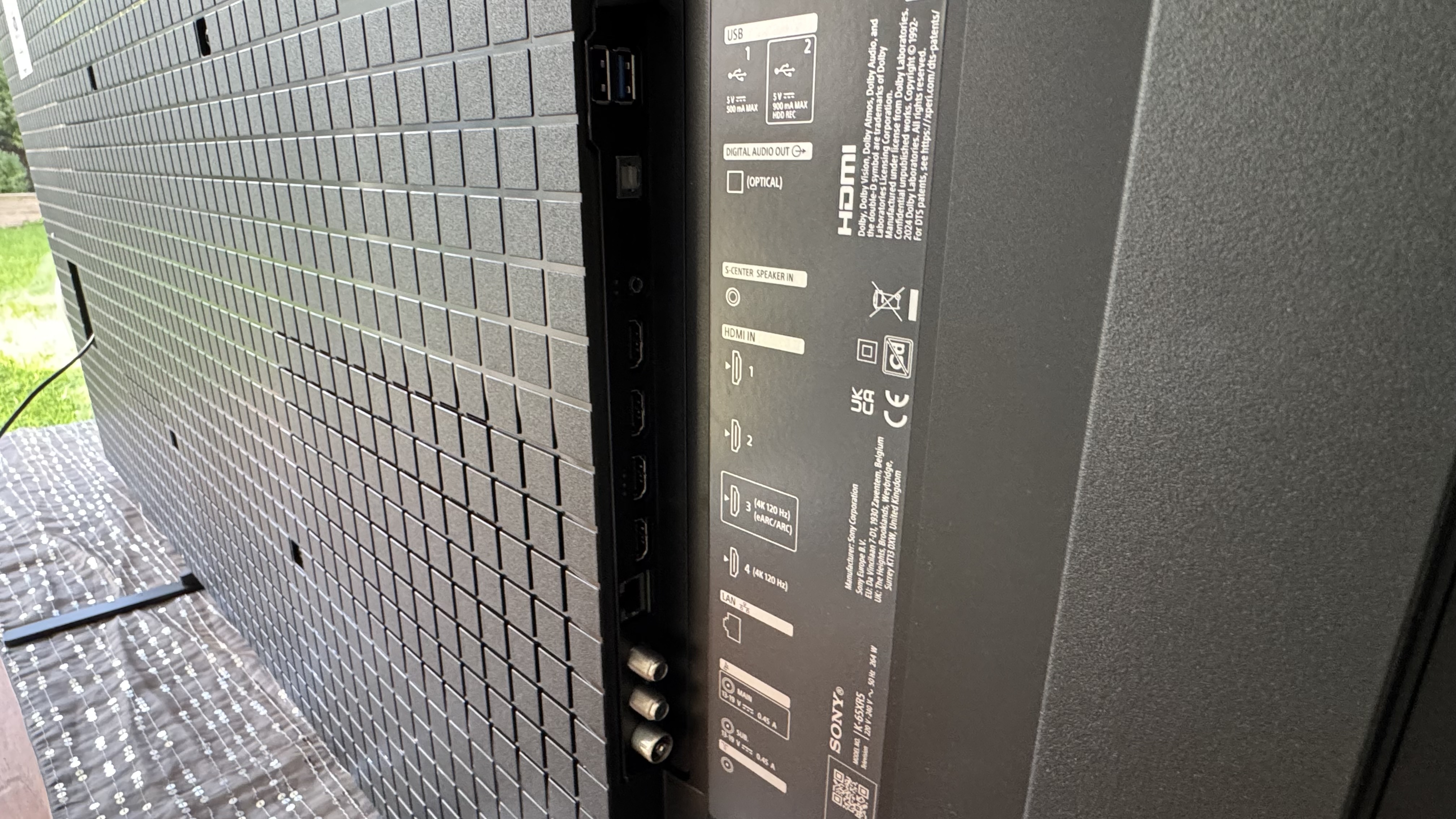 A photo of the rear of the Sony 65 Bravia 5 TV