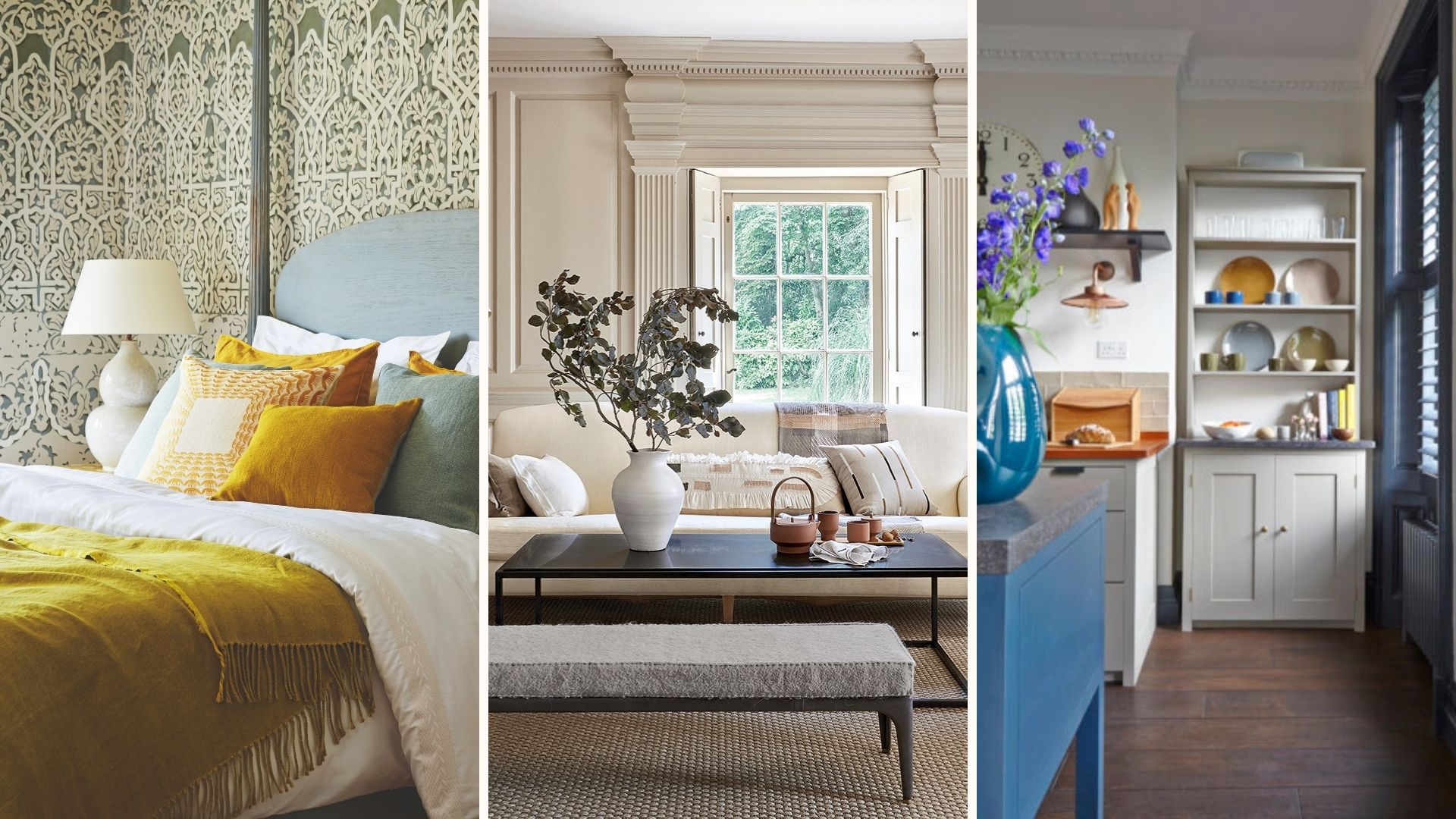 collage of timeless interior trick with colour and lighting