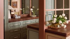 Windowpane 'threshold' joining either side of a bespoke dresser