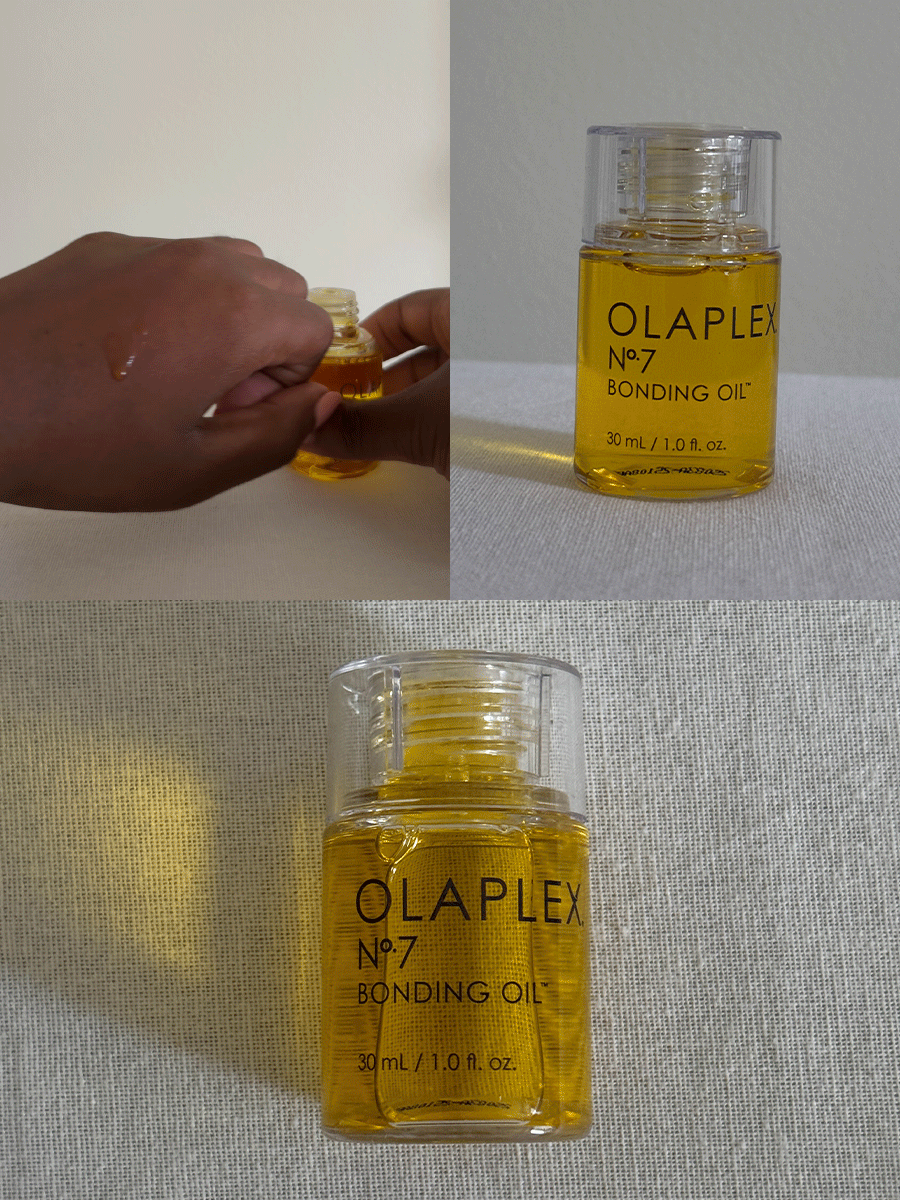 Associate beauty editor Maya Thomas testing Olaplex&#039;s No.7 Bonding Oil