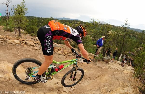 Spencer Paxson (Kona) on a steep descent