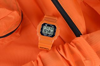 Casio's GWM5610NASA4 G-Shock wristwatch has a bright orange case and band as a tribute to the suits worn by NASA's astronauts.