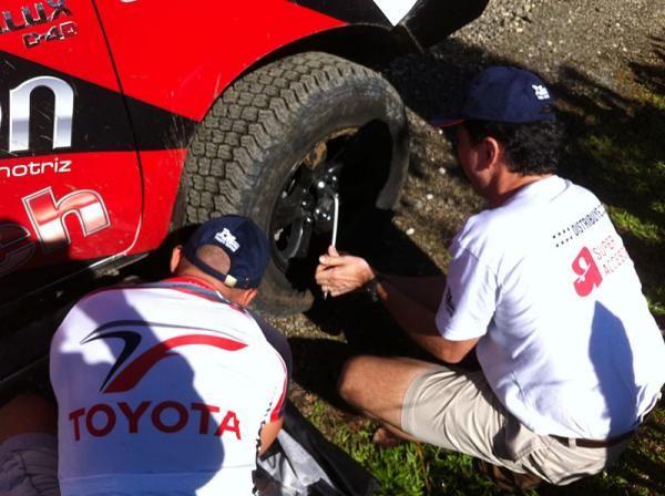 The lug nuts were lose and there were problems with the studs that hold them on. Oh and then the brakes didn't work either on this media vehicle