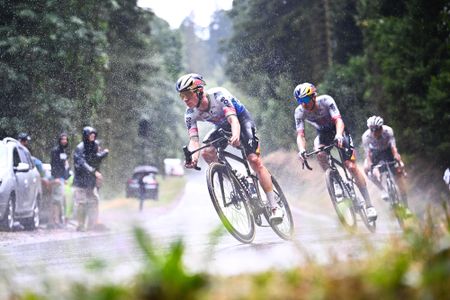 Belgian Remco Evenepoel of Red Bull-BORA-hansgrohe is pictured during stage 14 of the 2026 Tour de France cycling race, a stage of 155km from Mulhouse to Le Markstein Fellering, on Saturday 18 July 2026. The 113th edition of the Tour de France starts on Saturday 4 July in Barcelona, Spain, and will finish in Paris, France on the 26th of July. BELGA PHOTO POOL GREGORY VAN GANSEN (Photo by POOL GREGORY VAN GANSEN / BELGA MAG / Belga via AFP)