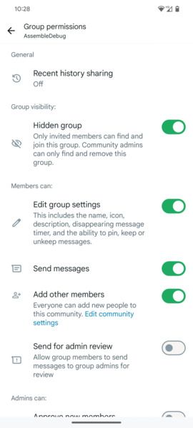 WhatsApp Hidden group setting
