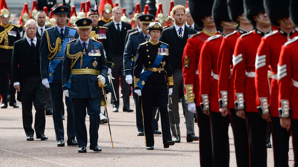 Prince William and Prince Harry Walk Behind Queen Elizabeth's Coffin ...