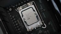 Close-up of an Intel Core i7 CPU seated in a motherboard socket. Surrounding components, circuits, and text labels highlight a tech-focused atmosphere.