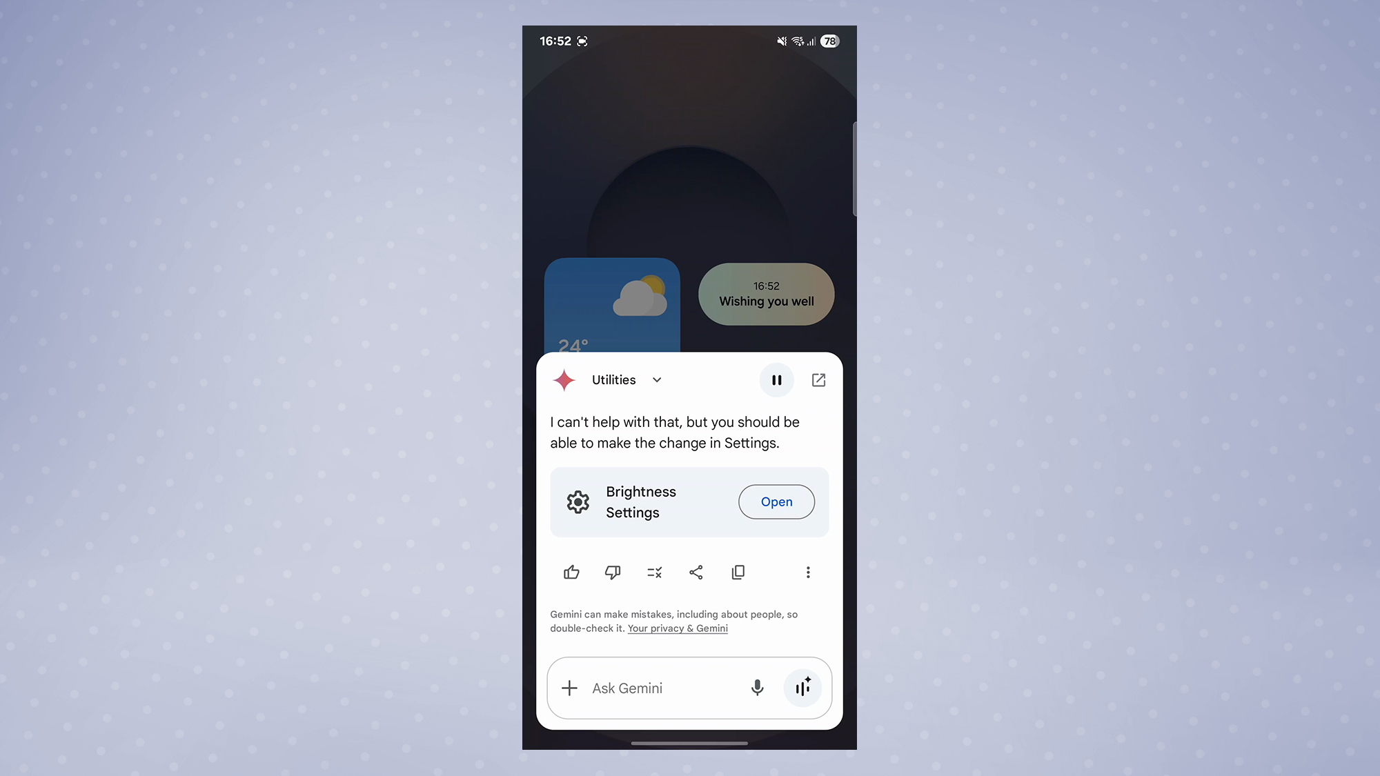 AI Phone assistant face-off Galaxy S25 Ultra brightness settings prompt