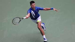 Novak Djokovic playing tennis at the US Open