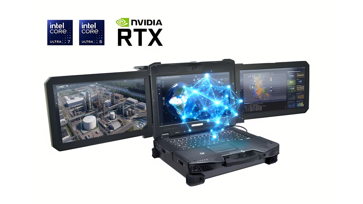 Durabook launches a workstation laptop with three real screens - Z14I-DX3 is a rugged mobile device featuring a trio of 14-inch full HD displays with an optional Nvidia RTX 5000 Ada GPU for command posts and drone teams