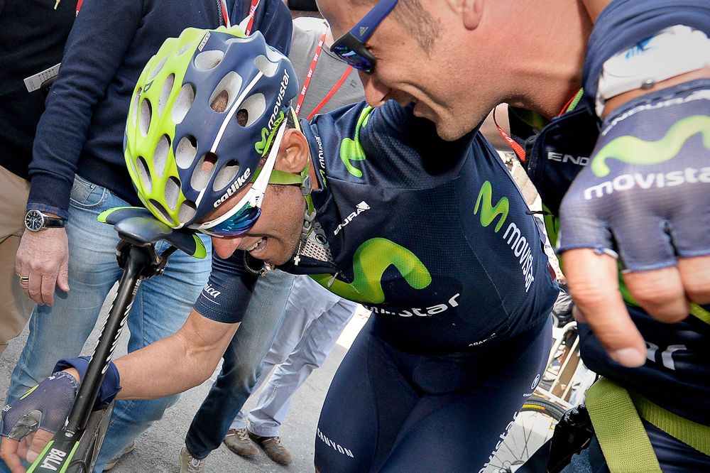 Alejandro Valverde (Movistar) catches his breath after winning 2015 Fleche Wallonne.