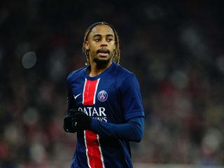 Bradley Barcola of Paris Saint-Germain looks on during the UEFA Champions League 2024/25 League Phase MD5 match between FC Bayern München and Paris Saint-Germain at Allianz arena, Munich, Germany on November 26, 2024.