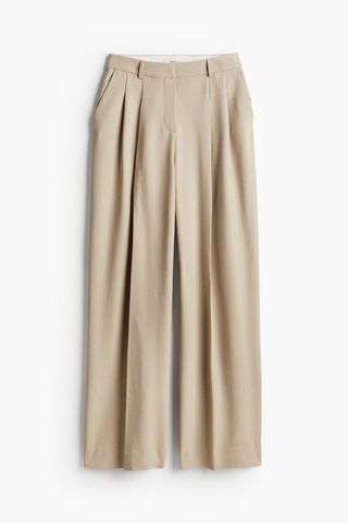 Wide Wool-Blend Trousers