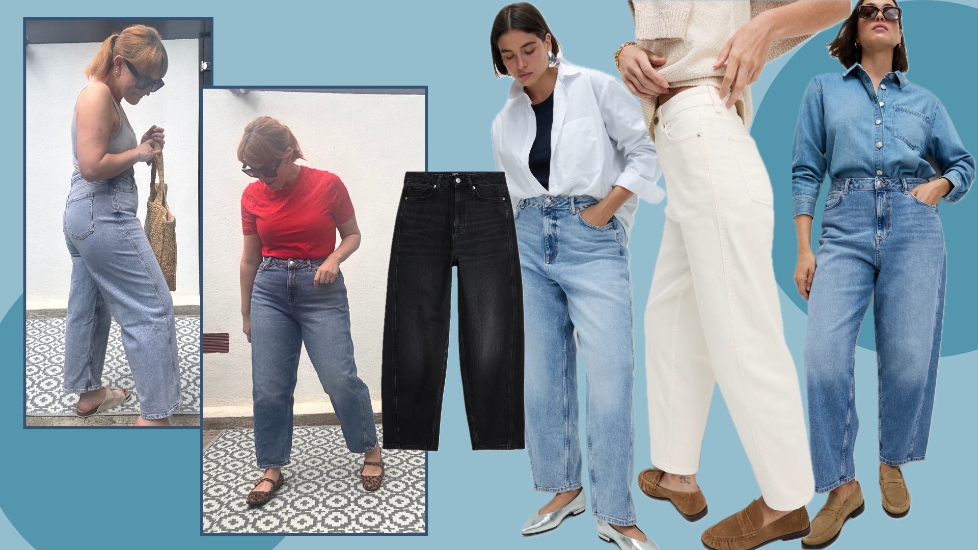 A montage of matilda and models wearing M&amp;S jeans