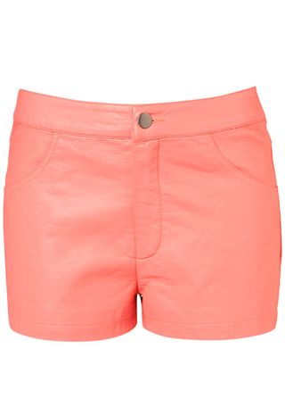 Topshop leather look shorts, £30