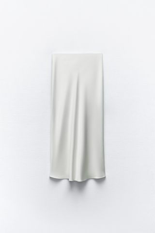 zara, Satin Effect Midi Skirt