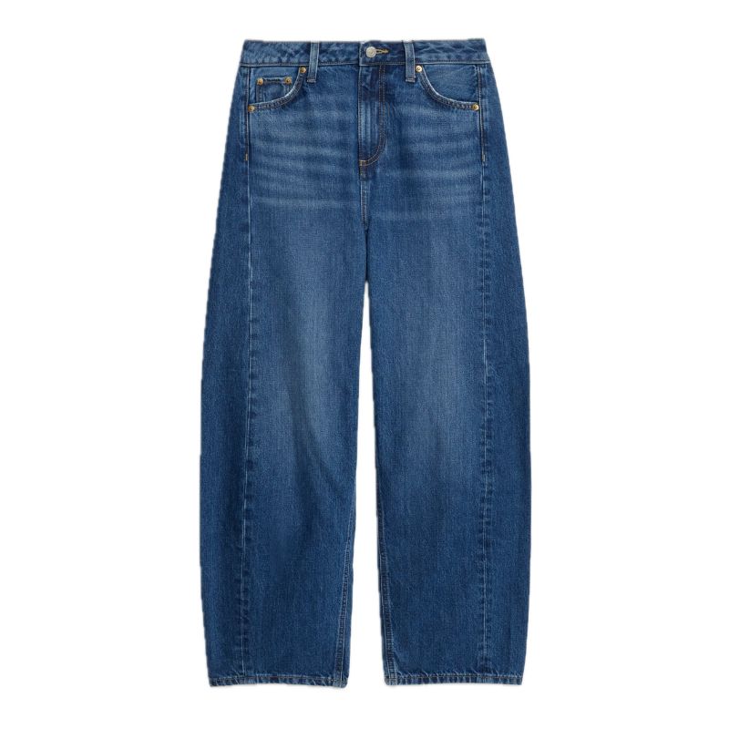 M&S , Mid Rise Barrel Jeans