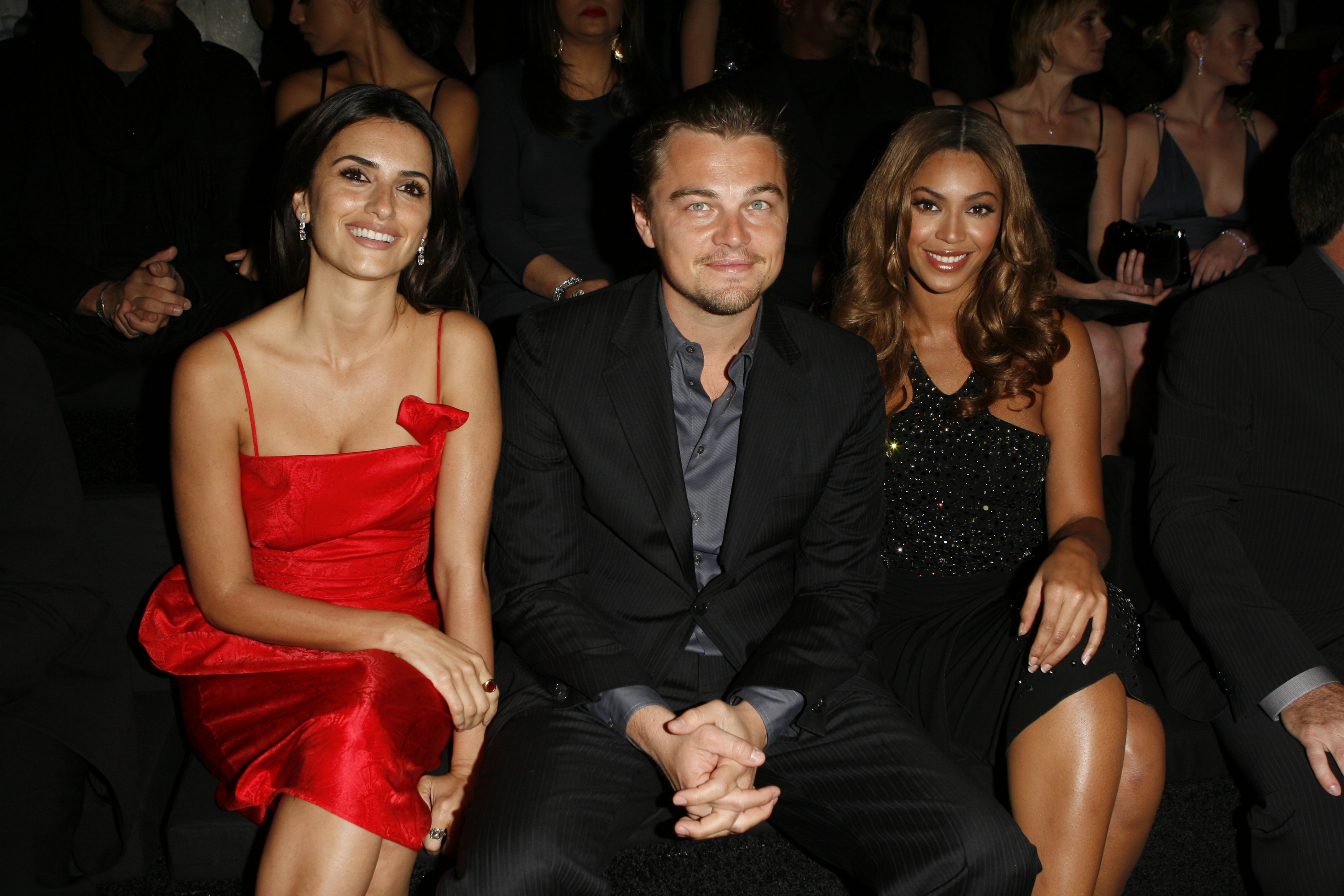 Salma Hayek, Leonardo DiCaprio, and Beyonce attend a pre oscars armani party