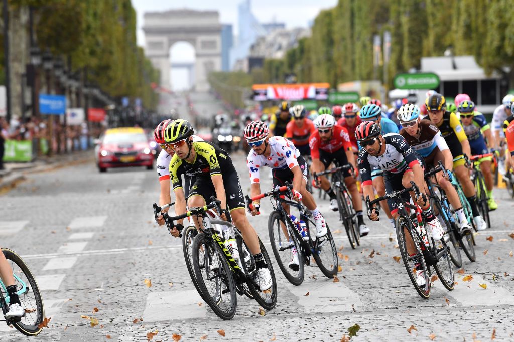 Darwin Atapuma riders through Paris on the final stage of the 2018 Tour de France