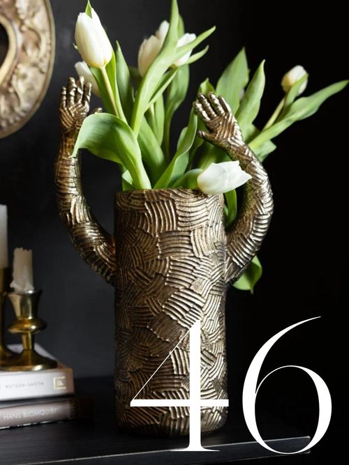 Waving Arms Gold Vase