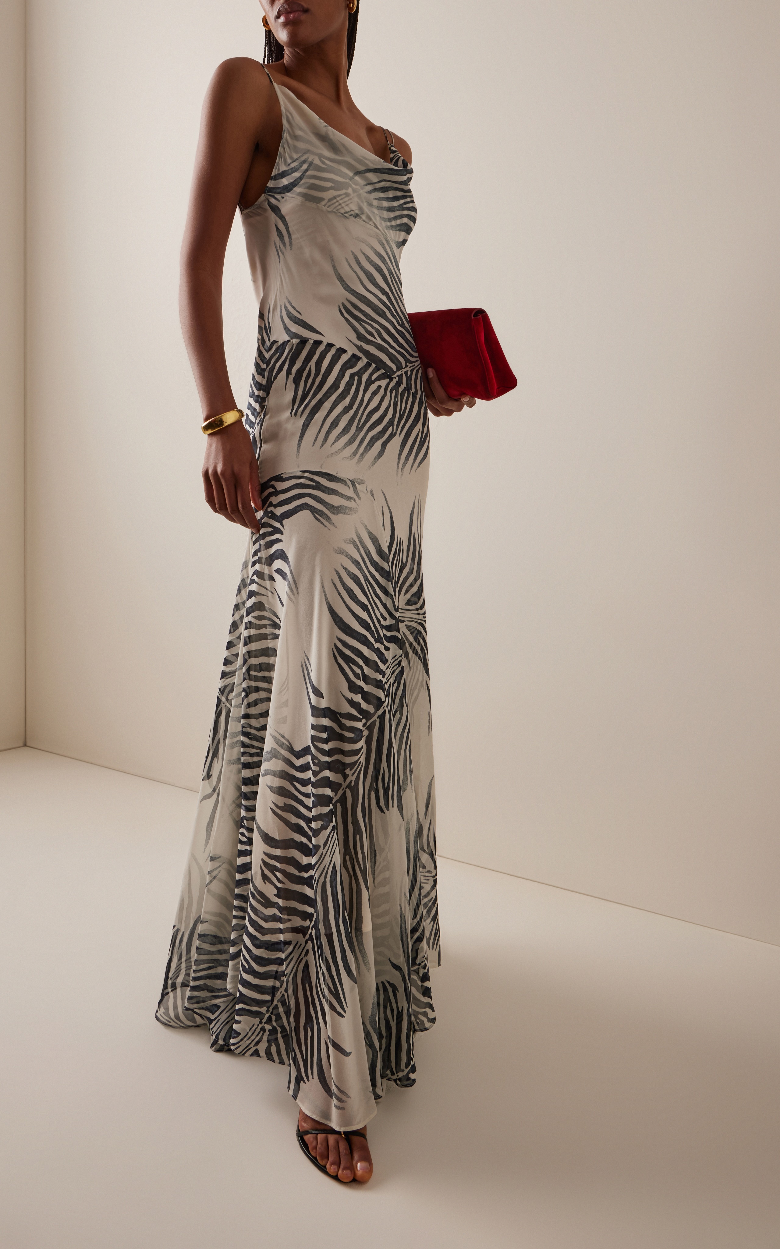 Attica Zebra Chiffon Maxi Dress