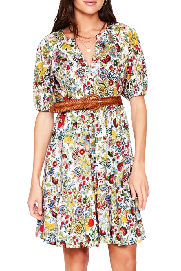 Piper Short Jersey Dress-Multi, Citrus Vine