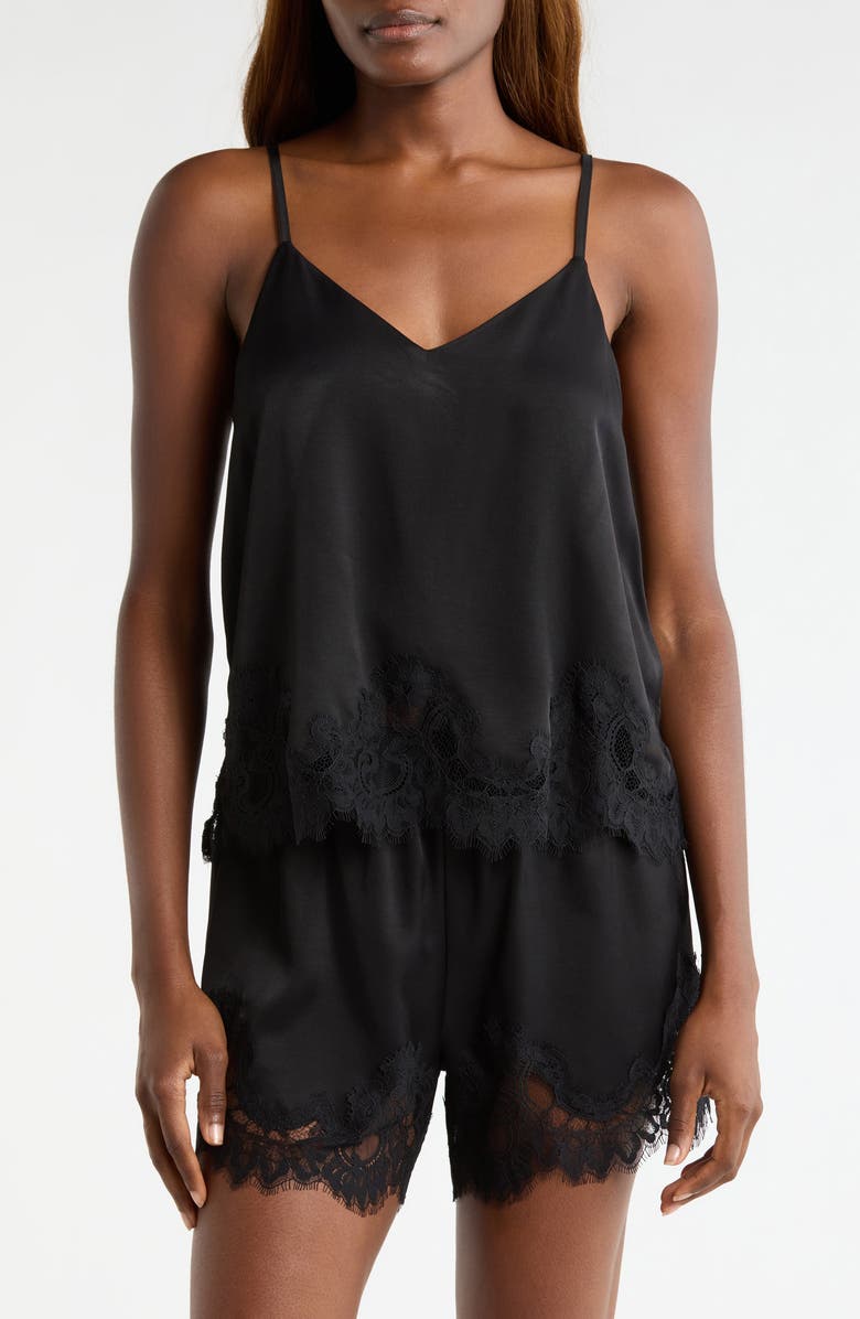 Midnight Lace Trim Camisole &amp;amp; Shorts