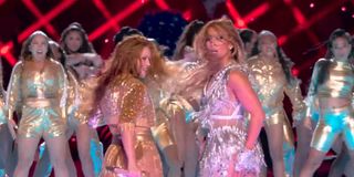 Shakira and Jennifer Lopez at the 2020 Superbowl Halftime Show