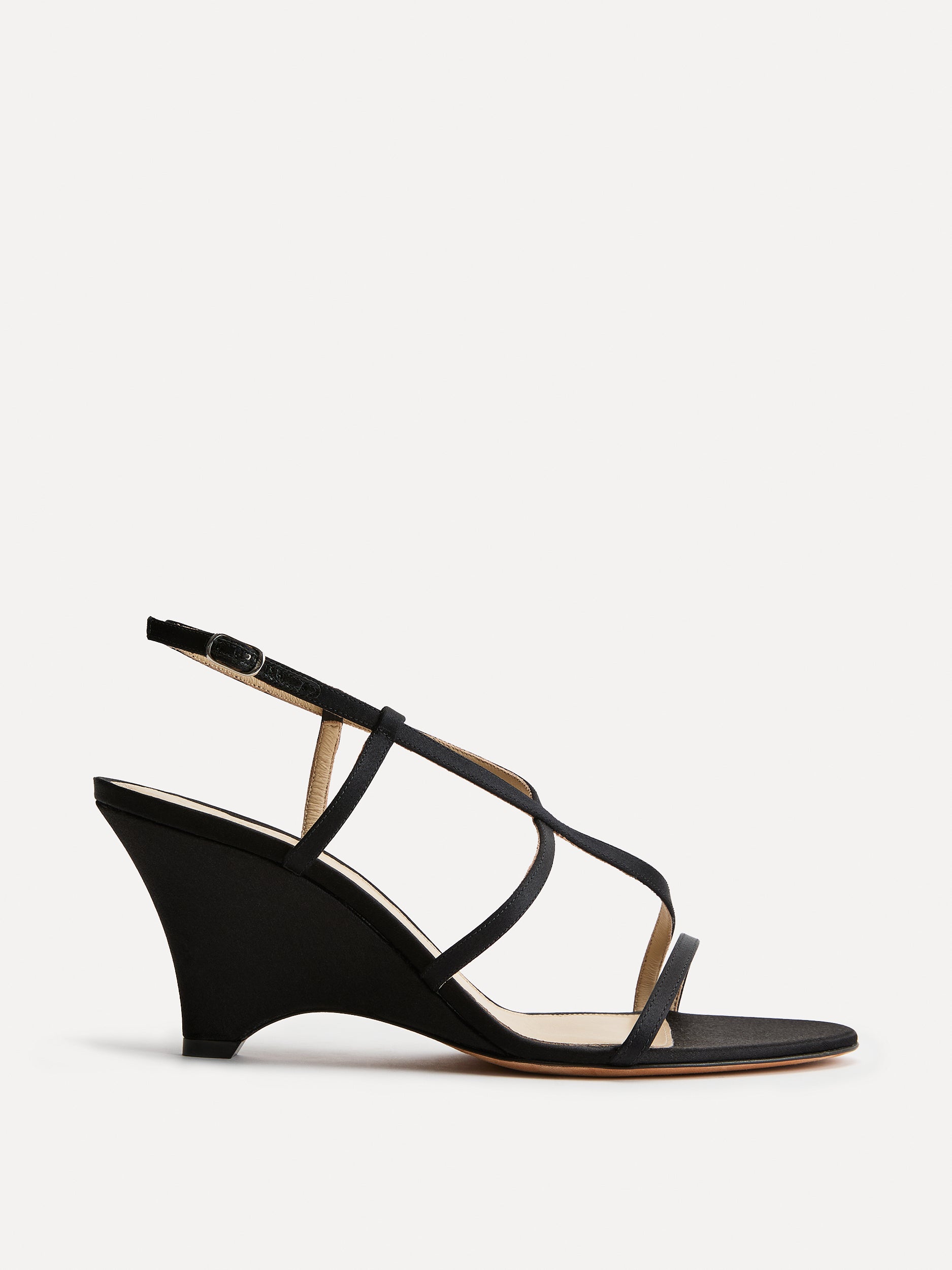Rio Wedge / Black Satin