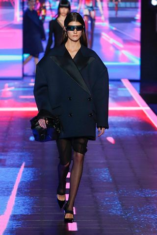 A model of Dolce & Gabbana in Milan fashion fashion week