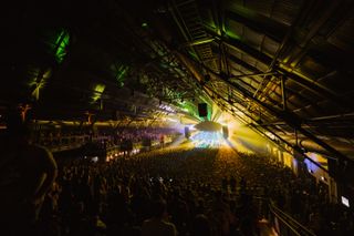 The Salt Shed in Chicago lit up with a full crowd by Elation solutions.