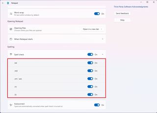 Notepad configure spell check