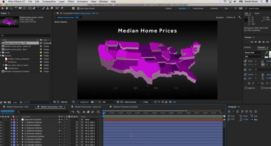 After Effects tutorials: data visualisation