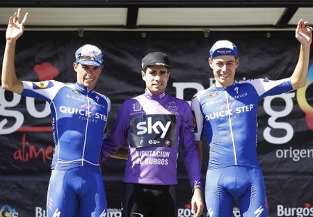 David de la Cruz, Mikel Landa and Enric Mas on the Burgos podium