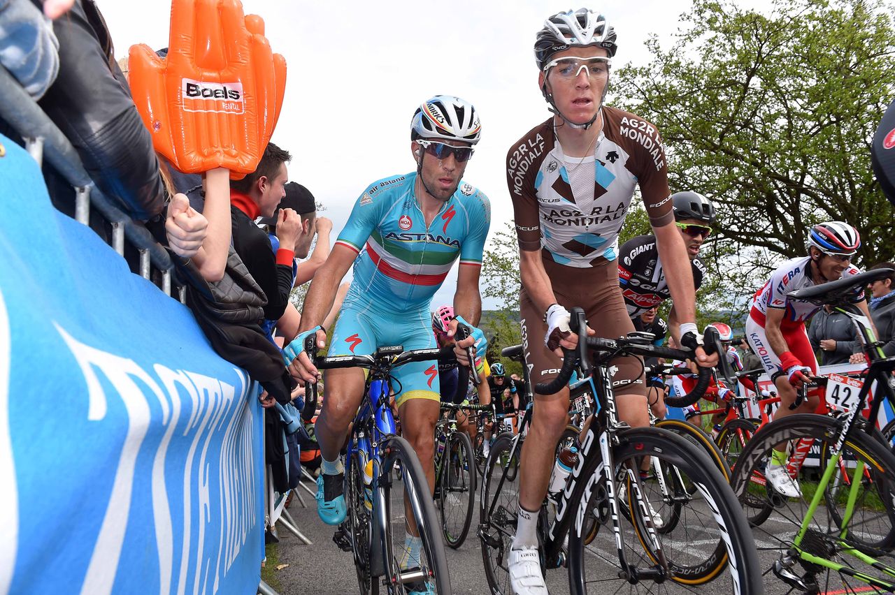 Romain Bardet (Ag2r-La Mondiale) with Vincenzo Nibali (Astana)