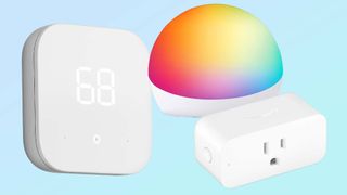Amazon smart plug, smart thermostat, and Glow lamp
