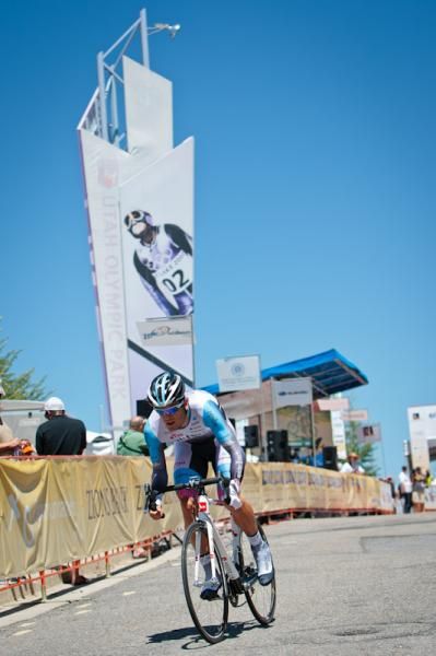 On the only downhill section of the uphill 2km course