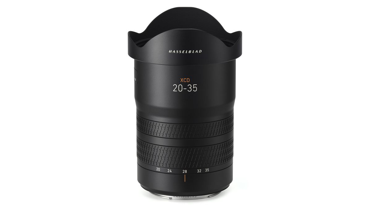 Hasselblad XCD 20-35E lens against a white background